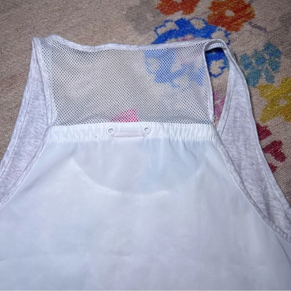 Nike Bonded Tank Top Gray White Size L Mesh Sport Racerback